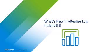 Whats New in vRealize Log Insight 88 [upl. by Kaleb]