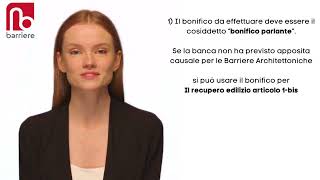 Come effettuare Bonifico per Bonus 75 Barriere Architettoniche [upl. by Noyerb]