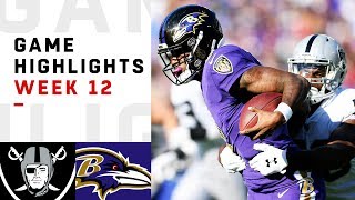 Raiders vs Ravens Week 12 Highlights  NFL 2018 [upl. by Yeslehc]