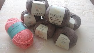 Покупка пряжи  май 2017  Пехорка жемчужная Gazzal baby cotton XL Yarnart pearl [upl. by Eustis]