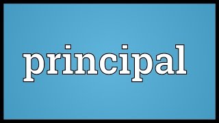 Principal Meaning [upl. by Oilegor]