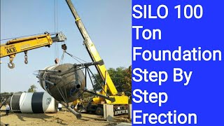 59  Silo 100 MT  Foundation Column Erection Cement Fly Ash Reinforcement Civil Engineer [upl. by Anaeda]