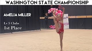 Rhythmic Gymnastic  Washington State Meet US lv5 1st Place Club Amelia Miller [upl. by Rozina]