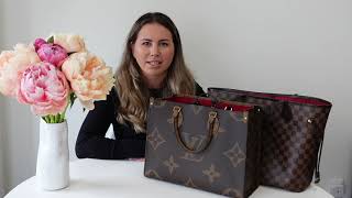 LV tote comparison  LV ONTHEGO vs LV NEVERFULL [upl. by Enicar]