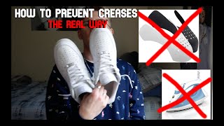 How To Prevent Creases On Your Shoes For FREE No Crease shield or iron needed AF1 edition [upl. by Ecnarual509]