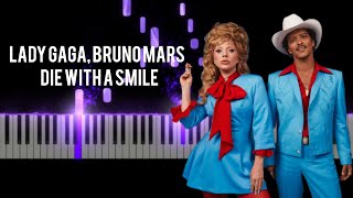 Lady Gaga Bruno Mars Die With A Smile piano tutorial by Michael piano music sheet [upl. by Jaycee]