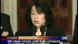 Sonia Sotomayors Supreme Court Nomination Speech [upl. by Saretta137]