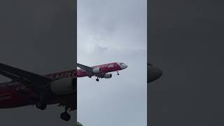 Air Asia Cambodia A320 landing at PNH airplane aviation views cambodia airasia pilotlife [upl. by Kcirddehs]