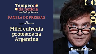 Inflação fome e falta de dinheiro Milei enfrenta protestos na Argentina [upl. by Adnarb112]