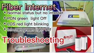 Fiber InternetNormal status but no internetPON light OFFLOS red light BLINKINGInternet light OFF [upl. by Rolando]