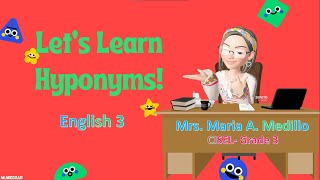 ENGLISH 3  HYPONYMS [upl. by Haron]