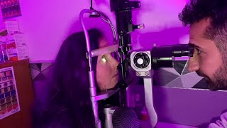 ASMR Routine Slit Lamp Eye Exam on a Patient [upl. by Bibeau]