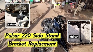 Pulsar 220 side stand bracket replacement  pulsar side stand repair [upl. by Marlene]