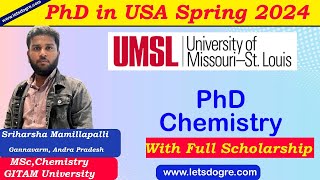 Spring PhD Admission in the USA PhD in Chemistry with Full Scholarship at Missouri Saint Louis [upl. by Wein]