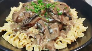 MUSHROOM STROGANOFF VEGAN  CookingwithKarma [upl. by Collie]