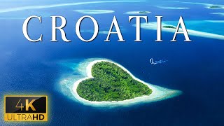 FLYING OVER CROATIA 4K UHD  Calming Music With Wonderful Natural Landscapes For Relaxation On TV [upl. by Mintun]