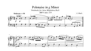 Bach Polonaise in G minor BWV Anh 119 [upl. by Calley]