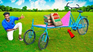 Making Cargo bike  Normal cycle Modification To Load cycle 💯 ஒரு cycle 4 மூட்டை சிமெண்ட்Sathish [upl. by Nadoj]