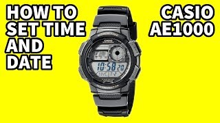 Casio AE1000 how to set time and date [upl. by Nevar]