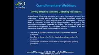 Writing Effective Standard Operating Procedures [upl. by Dlarej]