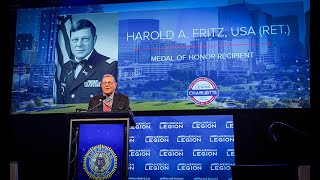 Medal of Honor recipient Harold Fritz addresses The American Legion [upl. by Delisle579]