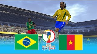 Brasil vs Camerún ● Mundial Korea Japon 2002 Octavos de Final ● Pes 2021 [upl. by Aneem]