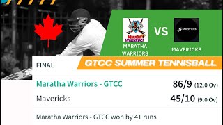 GTCC DURHAM PREMIUM LEAGUE 2024 FINAL  Maratha Warriors vs Mavericks [upl. by Piotr]