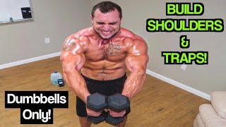 Intense 8 Minute Dumbbell Shoulder amp Trap Workout [upl. by Aynotan]