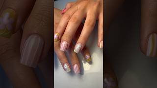 Hard gel structured manicure on natural short square nails for her birthday 🎂 [upl. by Hplodnar838]