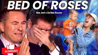 Golden Buzzer Very Extraordinary Voice Strange Baby Singing Song Bed Of Roses Makes the Judges Cry [upl. by Eraste]