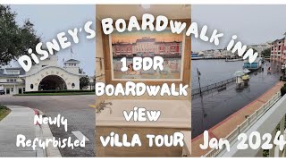 Amazing tour of a Newly Refurbished Boardwalk View 1 Bedroom Villa at Disneys Boardwalk Inn Resort [upl. by Emoraj]