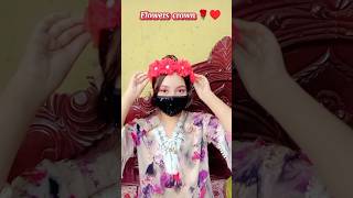 DIY flowers crown 🌹👑diy flowers crown with shoppingbag shorts [upl. by Creamer]