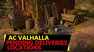 AC Valhalla Pending Deliveries Locations  Where to deliver Stone Slab Rosewater Mead Crate Anvil [upl. by Cindelyn]