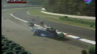 Eric Comas huge crash at Hockenheim 1991 practice [upl. by Hafeetal]