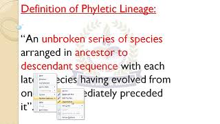 F Sc Biology First Year Chapter 1 Phyletic Lineage [upl. by Aisatan732]