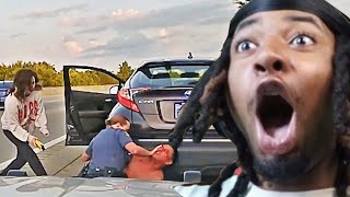 FEMALE COP TAG TEAMED WITH PEDESTRIAN TO BEAT SUSPECT  MillyReacts [upl. by Ettelorahc]