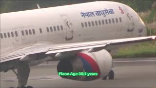 30 Years Old Active Boeing 757 of Nepal 9NACB Gandaki Takeoff from Tribhuvan International Airport [upl. by Anirbac498]