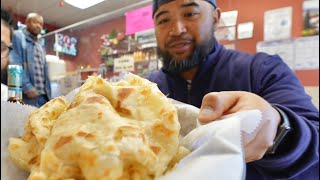 Excellent Trinidadian Roti Shop Double doubles Buss up shotAnnies Hot on D Spot Roti Shop [upl. by Ehcsrop]