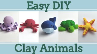 Easy Clay Animals for Beginners 1│5 in 1 Polymer Clay Tutorial [upl. by Navarro]