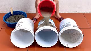 Amazing Ideas From Old Plastic Containers And Cement  How to Make a Cement Flower Pot at Home [upl. by Silvano]