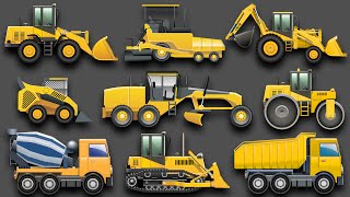 Learning Construction Vehicles for Kids  Construction Equipment Bulldozers Dump Trucks Excavators [upl. by Trebmal]