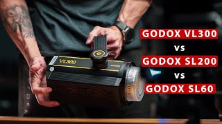 GODOX VL300 vs SL200 VS SL60 LED LIGHT BATTLE [upl. by Natlus]