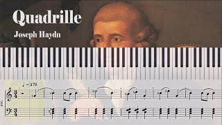 Quadrille  Joseph Haydn  Sheet Music for Piano [upl. by Afatsum18]