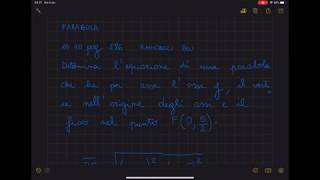 Determina lequazione di una parabola da definizione di luogo geometrico [upl. by Maria]