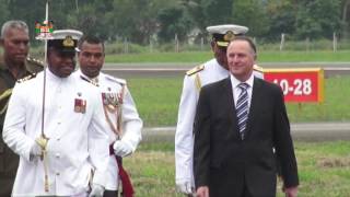 New Zealand Prime Minister Honourable John Key arrives in Nausori Airport Fiji [upl. by Afatsom276]