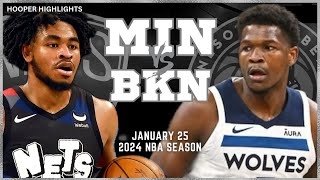 Minnesota Timberwolves vs Brooklyn Nets Full Game Highlights  Jan 25  2024 NBA Season [upl. by Waxler]