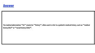 What is hx medical abbreviation [upl. by Stephannie338]