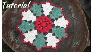 CARPETA O CENTRO DE MESA NAVIDEÑA A CROCHET Paso a Paso [upl. by Aleina986]