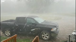 Severe hail storm hits Ponoka County Alberta Canada  July 13 2018 [upl. by Ardeed]