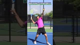 LEARN Tennis Serve EASY THE WALKING SERVE [upl. by Kordula874]